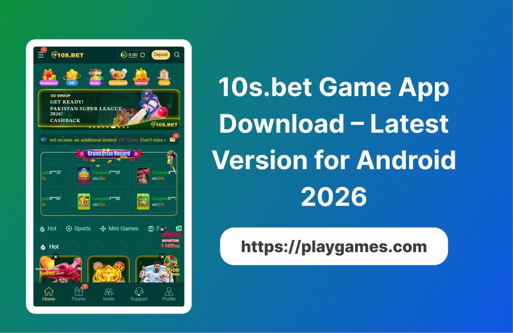 Home screen 10s.bet Game App Download